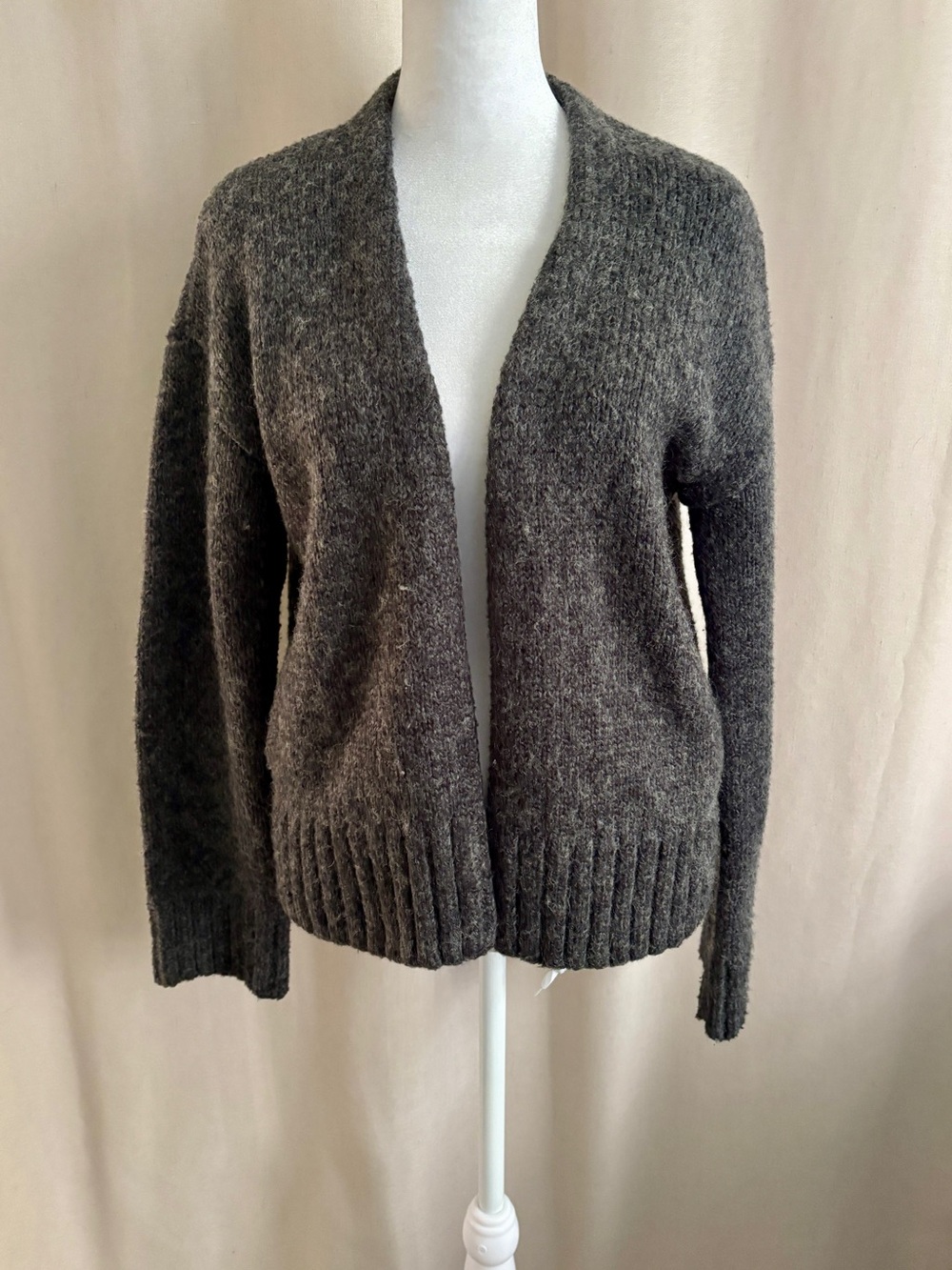 Oak + Fort Chunky Knit Open-Front Cardigan — Size XS